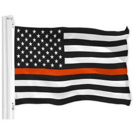 UD_G128 Combo Pack: USA American Flag & Thin Orange Line Flag 3x5 FT Printed 150D Indoor/Outdoor, Vibrant Colors, Brass Grommets