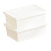 YUNGSHY 2 Pack 15 Quart White Large Stackable Storage Bins