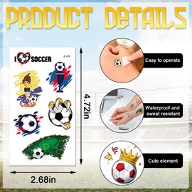 10 Sheets Soccer Temporary Tattoos for World Football Fans – Waterproof Sport Face Body Stickers for Kids Adults – Soccer Party Supplies FIFA Club World Cup 2025 Decoration Gifts Style B