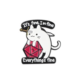 SEIRAA Dungeons And Cat DND Jewelry D&D Player Gifts RPG Gamer Brooch (Cat brooch)