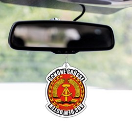 2x Duftbaum mit schöne Grüße aus dem Osten Motiv, Auto lustig Duftspender, Duftbaum Auto tuning, Lufterfrischer, Duftanhänger Auto, Duftbaum Set Auto