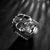 Retro Skull Head with Sun Ring Stainless Steel Gothic Punk