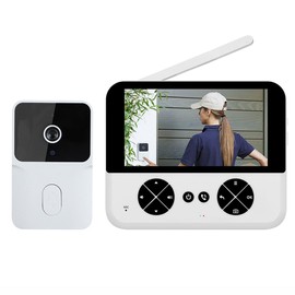 Splenssy M16 Video Doorbell with Screen, Wireless Home Surveillance Doorbell, 4.3 Inch IPS Screen, Automatic Photo/Video, No Punching, Two-Way Voice Smart Doorbell