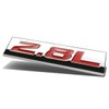 Auto Dynasty Chrome Finish Metal Emblem 2.8L Badge (Red Letter)
