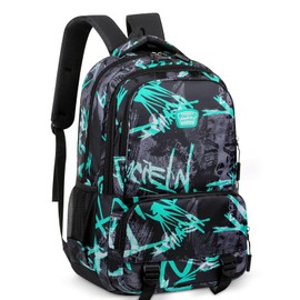 Teenager Backpack, School Backpack, Camouflage Backpack, Casual Boys Backpack for School, College, Travel, Holiday, Lightweight Backpack with Large Capacity, Student Backpack, Green