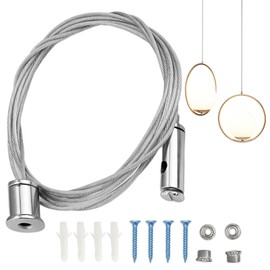 YUZHEDM Wire Rope 2 m Adjustable Wire Rope Holder Lamp Suspension Installation Kit Suitable for Hanging Picture Frames Heavy Mirrors Chandeliers Signs Curtains Advertising Boards