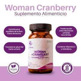 Bioflora Probióticos Woman + Arándano + Vitamina C, 60 Cápsulas Veganas Ácido Resistentes con 3 Diferentes Cepas de Probióticos e Inulina Orgánico com