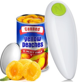 Electric Can Opener, Handheld One Touch Automatic Can Openers Fit Different Can Sizes and Shape with No Sharp Edges for Kitchen, Kitchen Gadgets for Senior with Arthritis, White