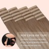 Tape-In Extensions Real Hair Light Brown with Golden Blonde Invisible