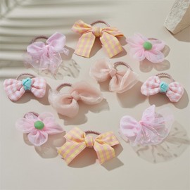 Children's Hair Elastics Set, Butterfly, Floral Pattern, Checkered Pattern, Hair Accessories, Hair Ties for Kids, Fashionable Girls Hair Clips, Recitals, Kindergarten Graduation Ceremonies, Gift Set