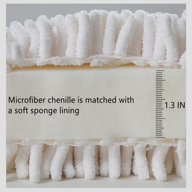 IvyMei 2 Pack Chenille Hand Towels,Kitchen Hand Towels with Loop,Bathroom