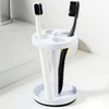 White Stainless Toothbrush Holder Stand: Rustproof Bathroom Countertop Organizer, 4
