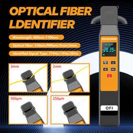 YGGYM Optical Fiber Identifier with 4 in 1 Detecting Metal Clamp,FTTH Tool with 10mW VFL and Optical Power Meter for 50um/900um/2mm/3mm Optical Fiber