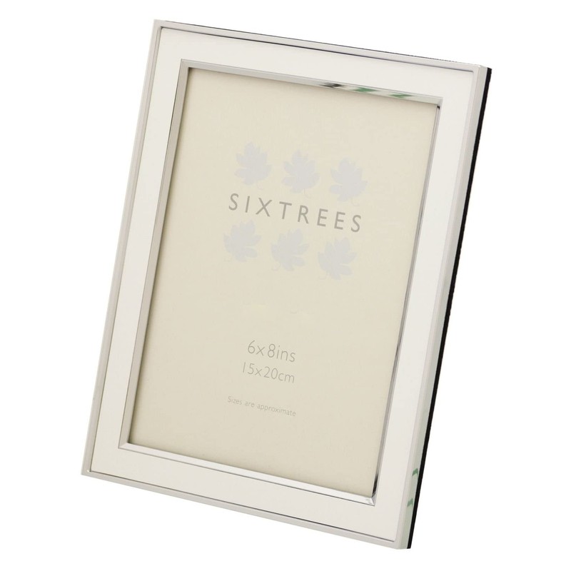 Sixtrees Abbey White 2-103-68 Polished Silver photo frame with lacquered