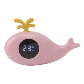 Baby Bath Thermometer Digital Cartoon Cute Whale Thermometer Multi Functional Water Measurement Pink