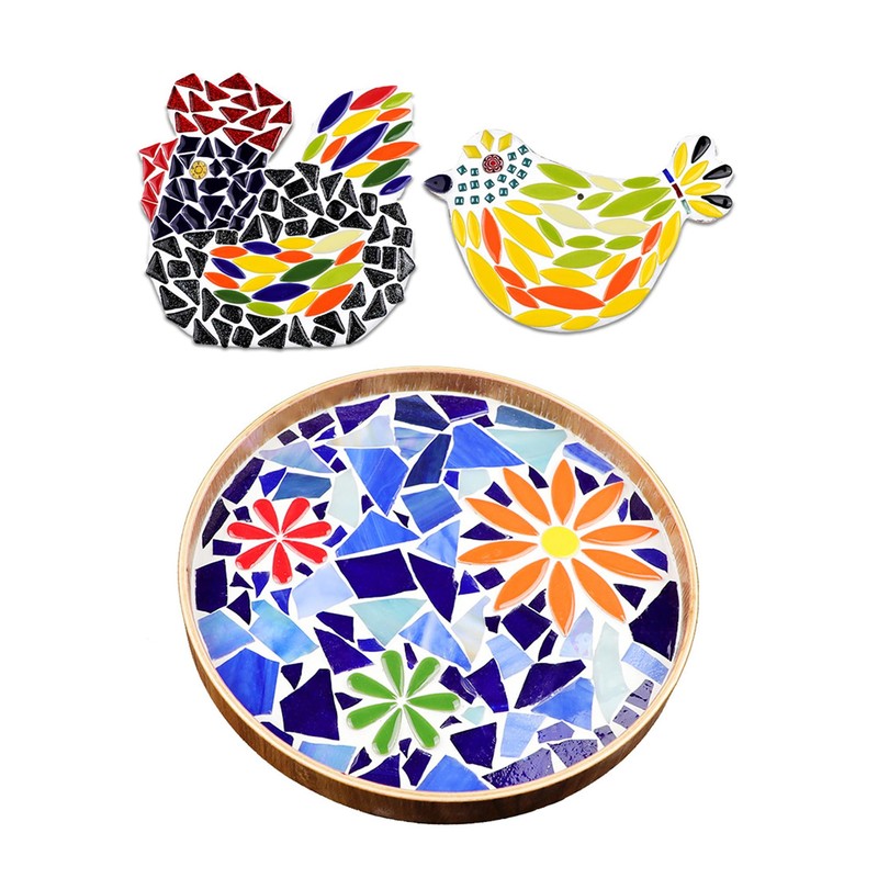 500g/Set Petal Mosaic Tiles Leaf Petal Ceramic Tiles for Crafts,
