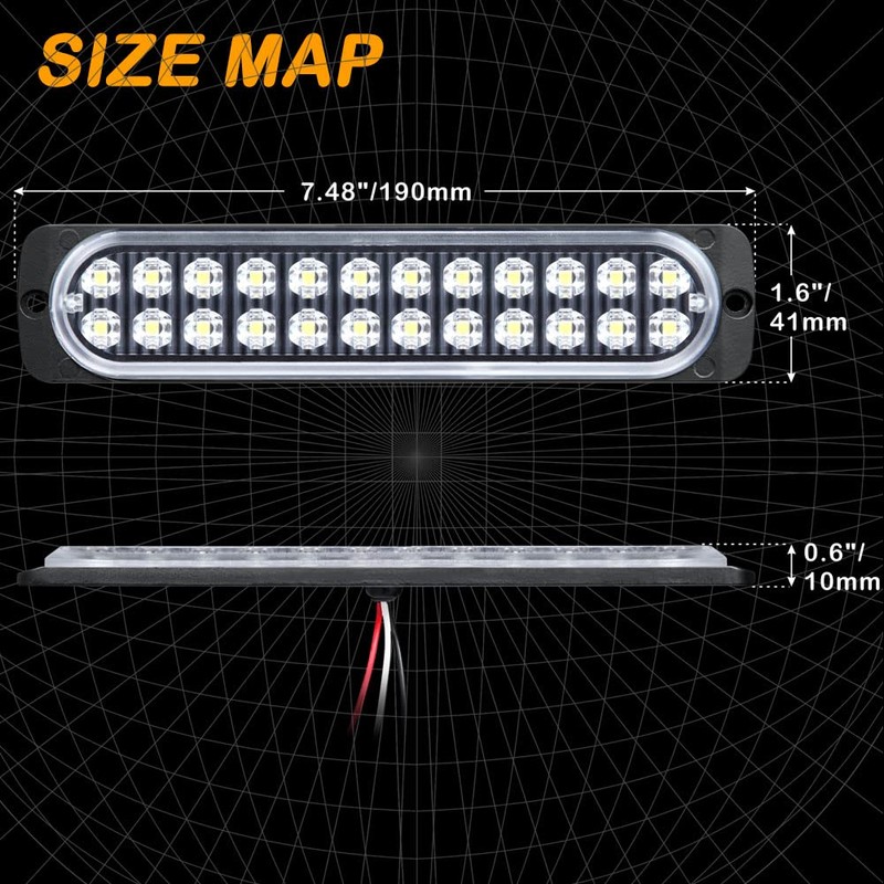 AT-HAIHAN Pack of 2 Aluminum Housing Clear Lens White LED