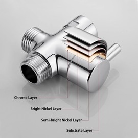 HAMOLER 3 vías Soporte de Ducha Montado Accesorios de Baño Brazo G1/2", Cromada