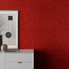 VEELIKE 15.7''x354'' Red Glitter Wallpaper Peel and Stick Sparkle Glitter Red Contact Paper Self Adhesive Decorative Removable Glitter Fabric Wall Coverings for Bedroom Living Room Walls Cabinets DIY