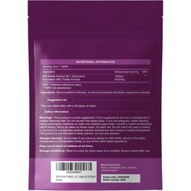 Nutrivo Milk Thistle | Milk Thistle High Strength Tablets 4000mg | 90 Tablets | 3 Months Supply | Herbal Supplement | Good Alternative to Capsules, Drops and Tincture | Vegan & UK Made