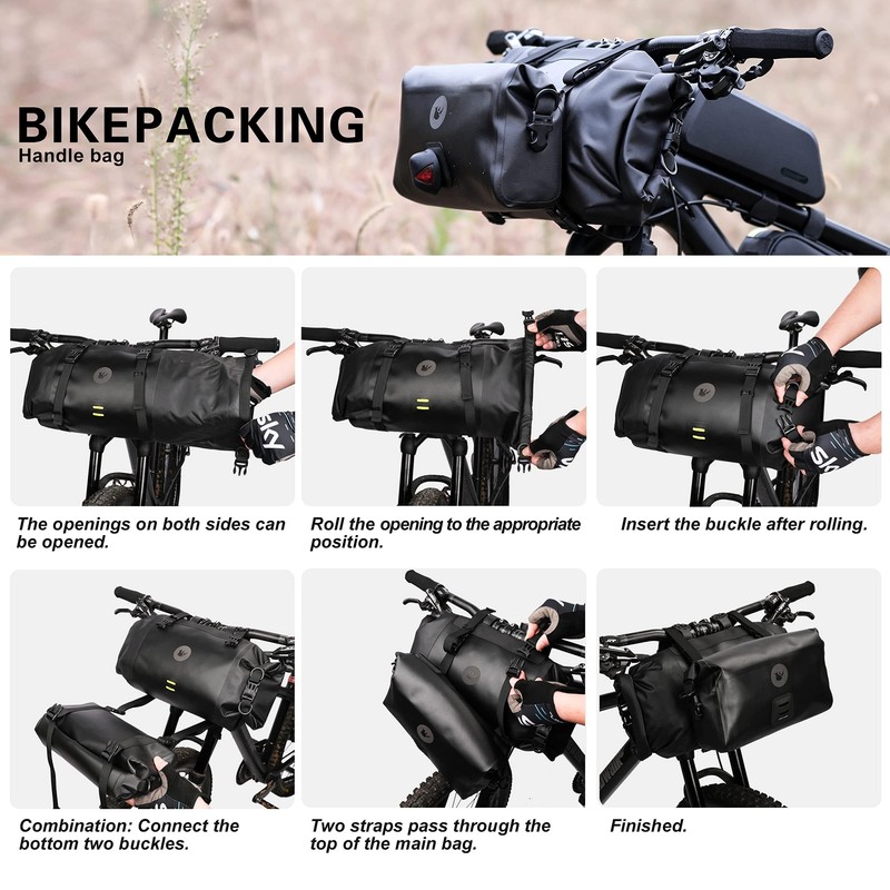 Rhinowalk 2PC Bike Handlebar Bag Set Waterproof Bicycle Front Tube