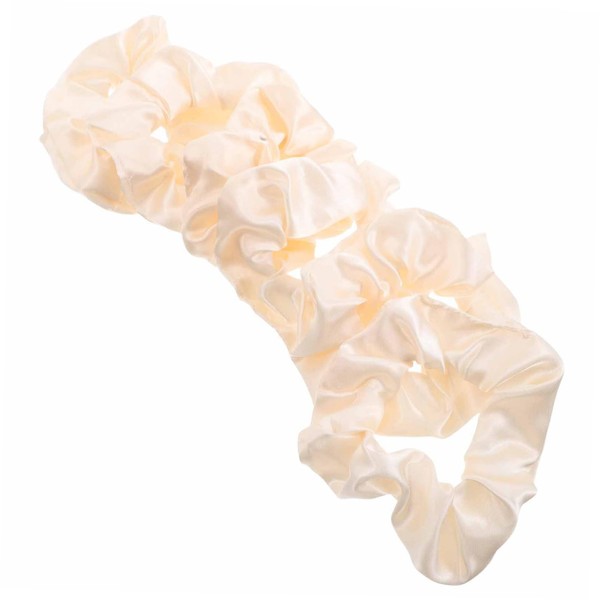 WOONEKY 6pcs Cream White Elastic Hair Ties for Women Non