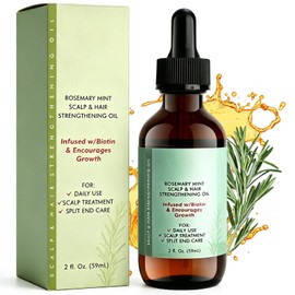 Aceite Esencial Orgánico de Romero para el Cabello, 100 % Natural con de Romero y Aceite de Ricino, Fórmula Ligera para Cabello Seco, Dañado y Fino, A