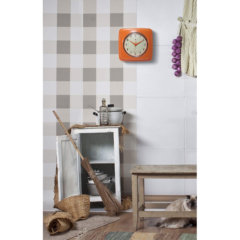 Infinity Instruments Square Silent Retro 9 inch Mid Century Modern