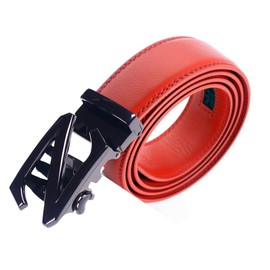 FleurUneffe Black Z, Can Be Cut to Size, No Holes, Auto-Lock Belt, Men's, Genuine Leather, Stylish, Casual, Gentleman, Business, Golf, White, Red, Navy, Black, Brown, Brown, Z Black Red