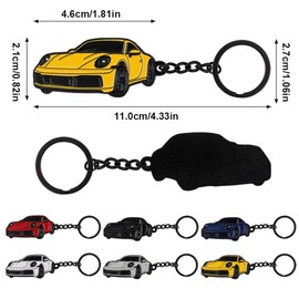 BIHEE Car Key Fob Mini Pendant Compatible with 911 Beautiful Gift Metal Keyring for Car Keys, Car Decorations, Men, Women, yellow