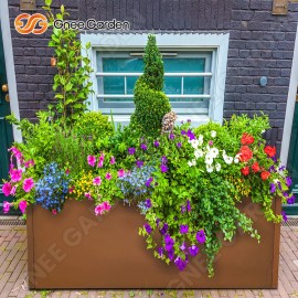 Garden Planter Corten Steel Corten Flower Planter Rusted Metal Plantercolor: Natural Rusted, Size: 610*300*300