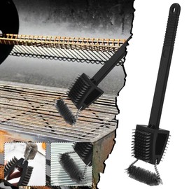 Grill Brush, Multifunctional Double Sided Cleaning Brush, Stainless Steel Wire Brush, American Grill Oven Cleaning Brush, Coffee Filtering by Hand (Black, One Size)