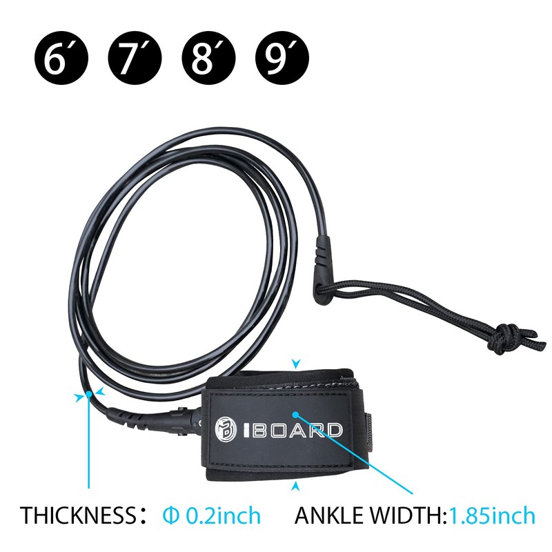 Surfboard Leash,Straight Rope Single Turn Surf Leash for Longboard,Paddleboard,Surfboards 5.5mm
