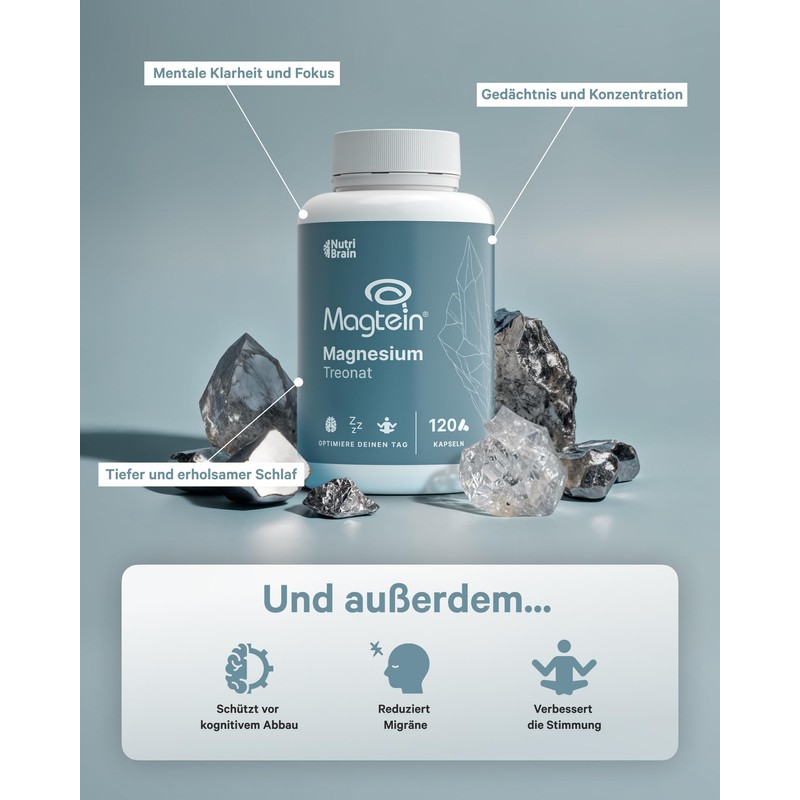 Magnesium L-Threonate with Magtein, High Dose 2000 mg, Laboratory Tested,