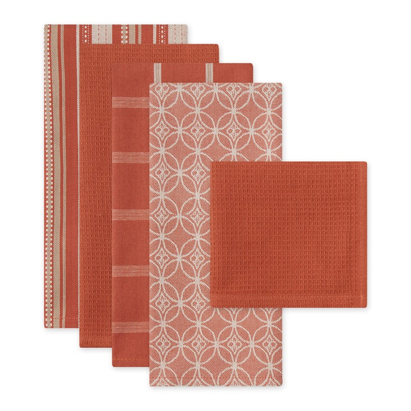 DII Kitchen Set, Cotton, Spice, Dishtowel, 18x28 Dishcloth, 13x13