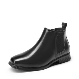 DREAM PAIRS Boys Chelsea Boots Side Zipper Classic Dress Boots for Kids,Size 1 Big Kid,Black,SDBB2401K