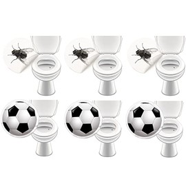 6 x Toilet Stickers Bathroom Equipment Pub Pissoir Urinal Funny Decoration - LK Trend & Style (3 x Bow Tie + 3 x Football)