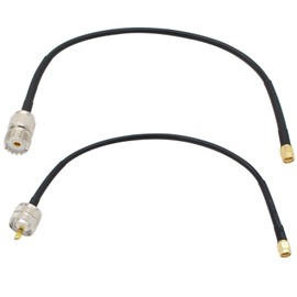 exgoofit 12 inch SMA Male to UHF SO239 Female & PL259 Male Coaxial Jumper Cables 2-Pack for Portable VNA, Antenna Analyzer, Spectrum Analyzer, SWR Meter Tester