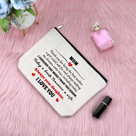 Mothers Day Gift Mother of The Bride Gift Wedding Gift for Mum Makeup Bag Bridal Shower Gifts for Mum Cosmetic Bag Thank You Gift for Mum Mother Christmas Birthday Gift Travel Cosmetic Pouch