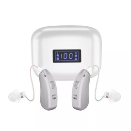 K&FCOPTEE Hearing Aids for Seniors with Moderate Adjustable Volume with Charging Batteries