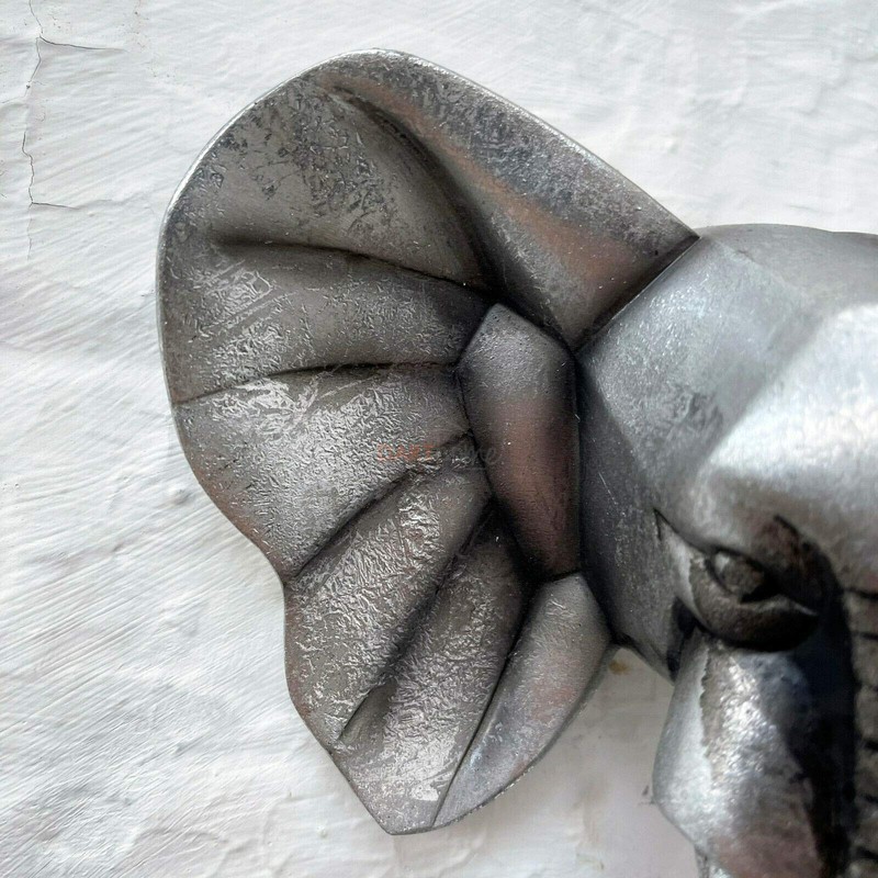 Darthome Ltd Silver Elephant Head Bust Wall Mounted Home Statue