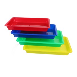 TEHAUX 4pcs Colorful Plastic Organizing Trays for Boys and Girls Toys Craft Storage Classroom Supplies Sensory Bin Toys