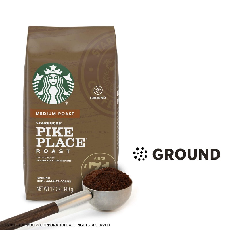 Starbucks Medium Roast Ground Coffee — Pike Place Roast —