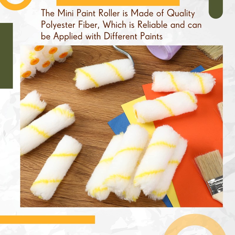 Leumoi 200 Pcs 4 Inch Mini Paint Roller Bulk Small