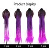 1pcs Synthetic Colored Box Braided Ponytail Hair Extensions Overhead Tail