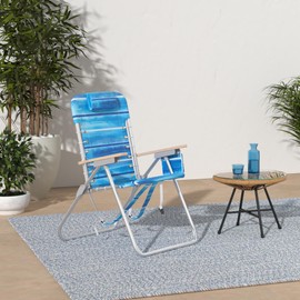 Rio Brands 4-Position Hi-Boy Backpack Beach Chair, Folding Chair for Outdoors, Stripe