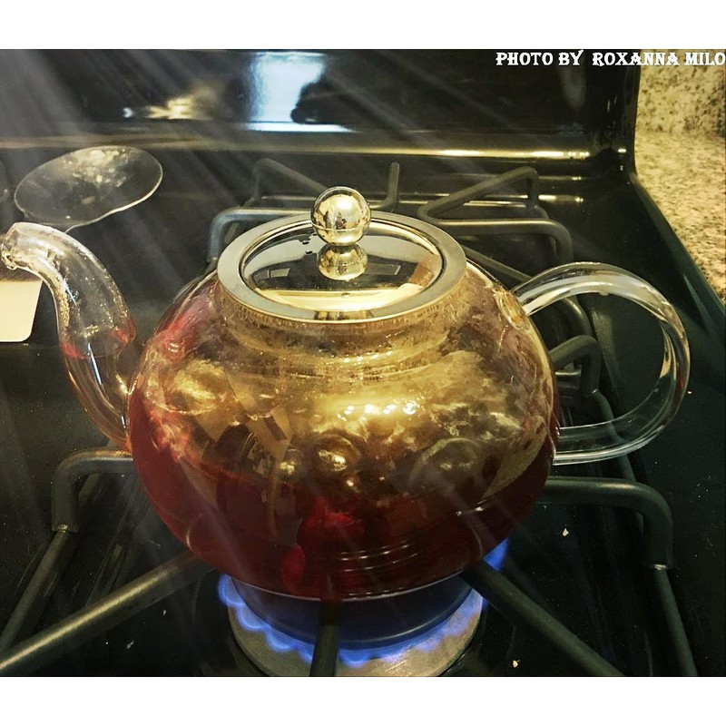 Hiware Glass Teapot with Stainless Steel Infuser & Lid, Borosilicate