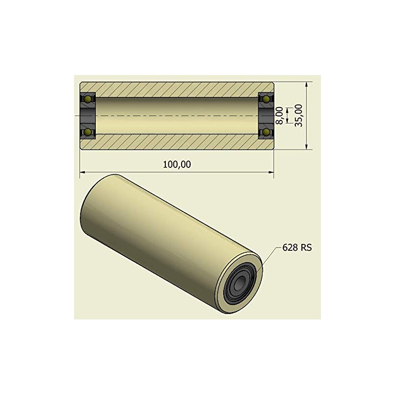 Smart Machines Pack of 4 Nylon Polyamide Wheels 35mm Diameter