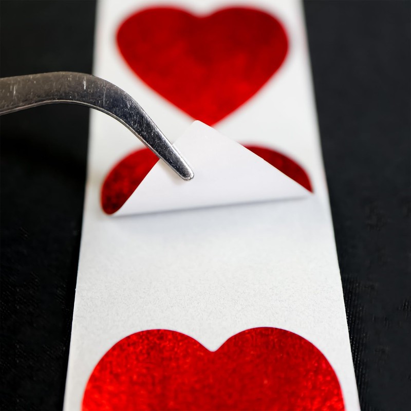 RLS-005 Heart Roll Stickers, Red, Heart Stickers, Gift Stickers, Wrapping,