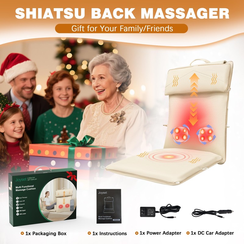 Shiatsu Back Massager for Chair with Heat and Vibration